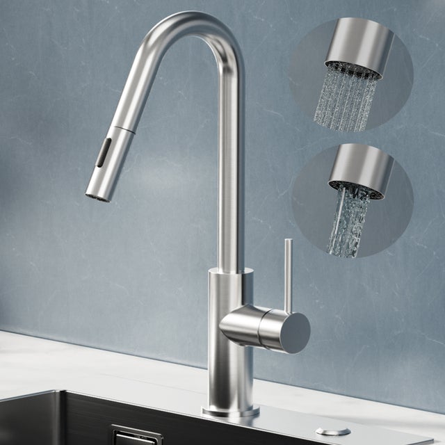 Cecipa max Robinet Douchette Brossé Mitigeur de Cuisine avec Douchette Extractible Mitigeur Évier avec 2 Modes de Sortie D'eau,EU Modèle