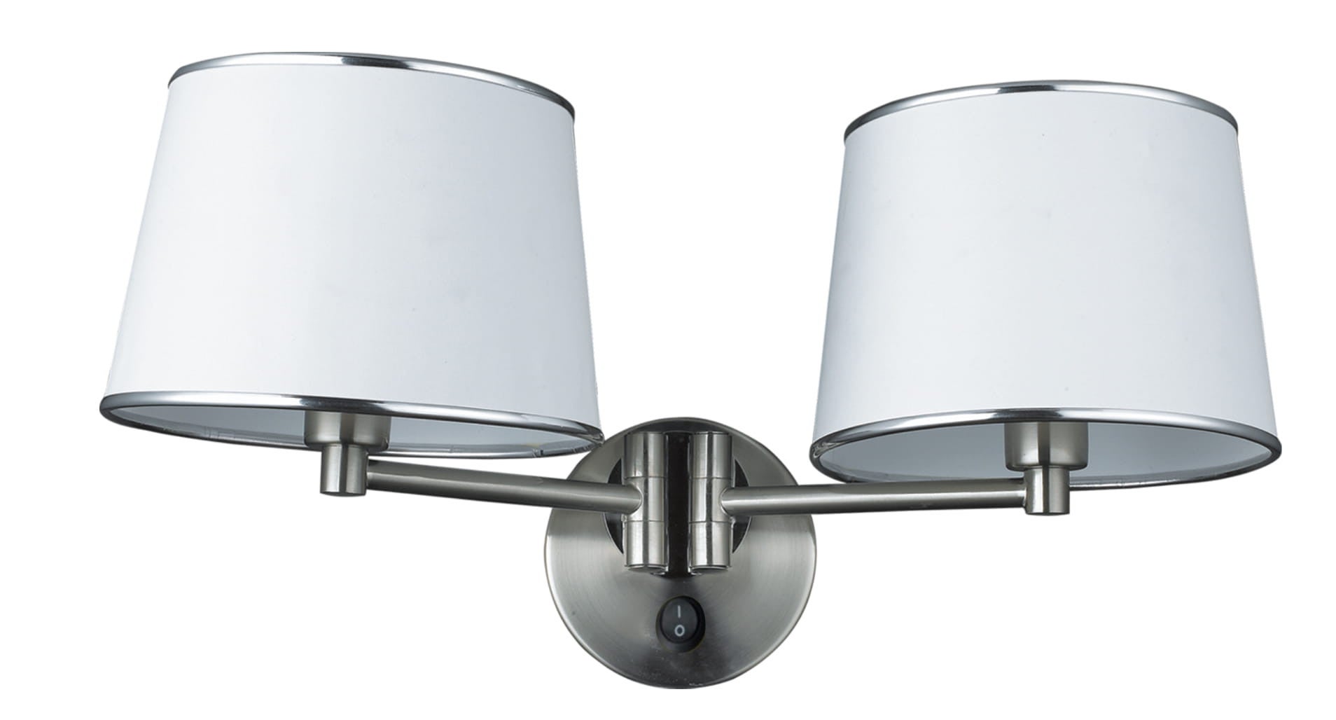 Kinkiet ścienny Ibis biało-srebrny-chromowany 2xE14x40W wym: 25 x 48 x 25 cm tkanina IP20 Candellux