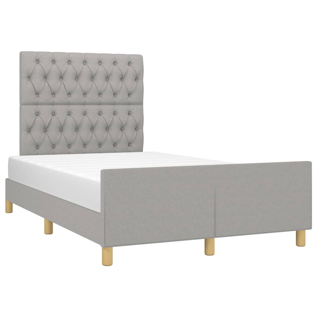 Cadre de lit sans matelas, en tissu, gris clair, pour la chambre, 120 × 200 cm - 3