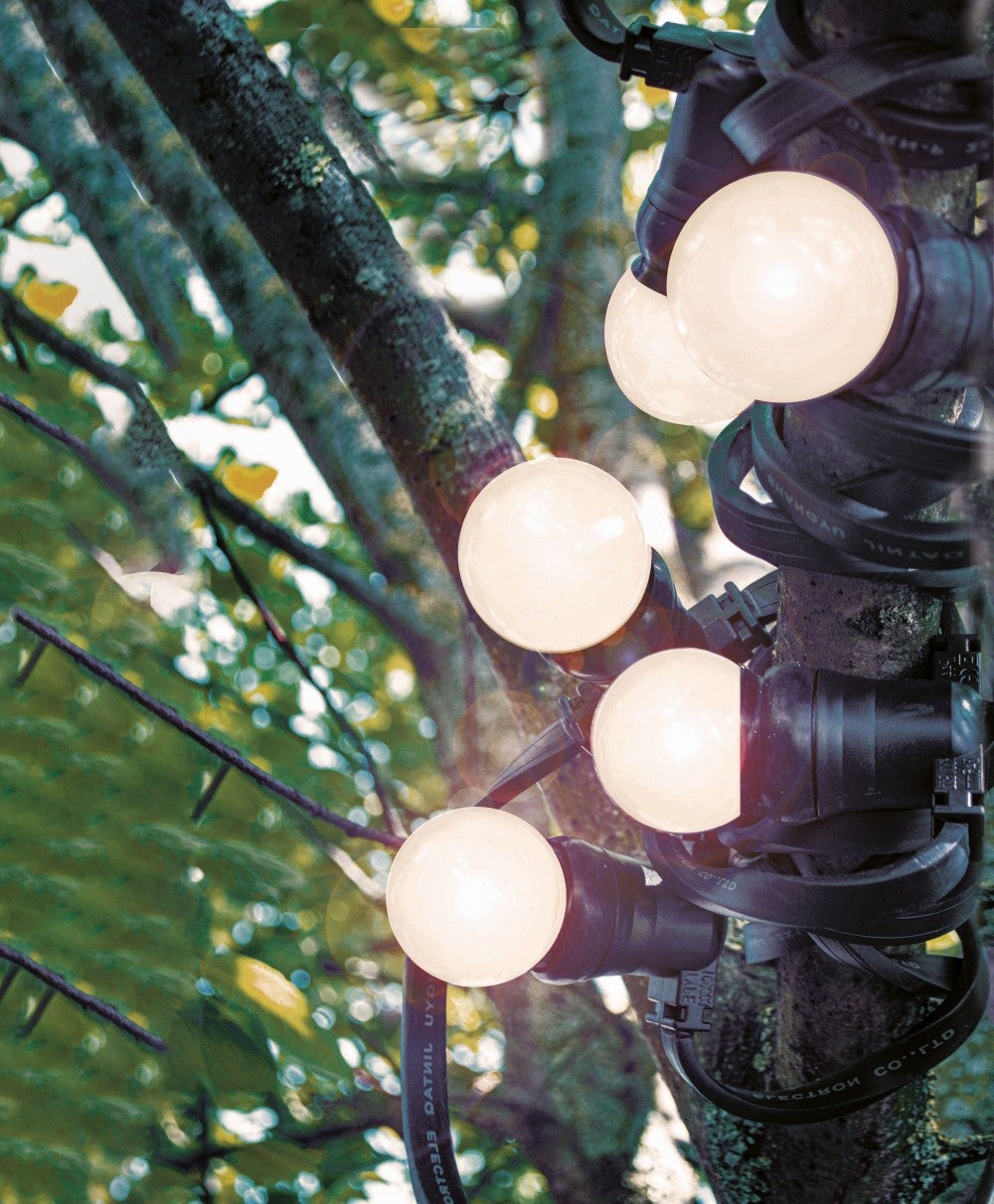 Guirnalda exterior 10 bombillas blanco cálido B22 500 lumens Pro 10m TIBELEC - 4