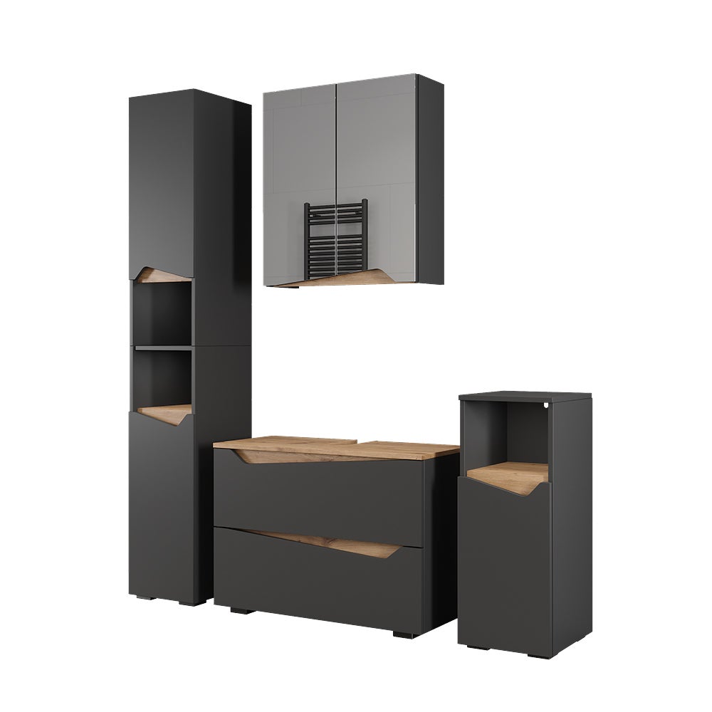 Vicco Zestaw mebli łazienkowych Marelle, Antracyt, 4 części