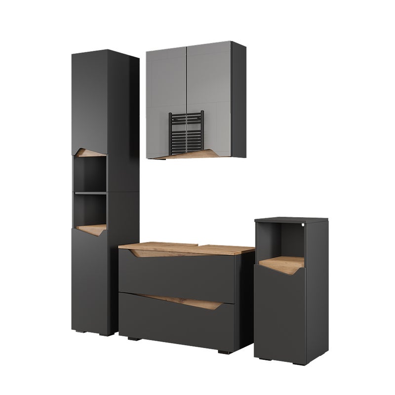 Vicco Zestaw mebli łazienkowych Marelle, Antracyt, 4 części