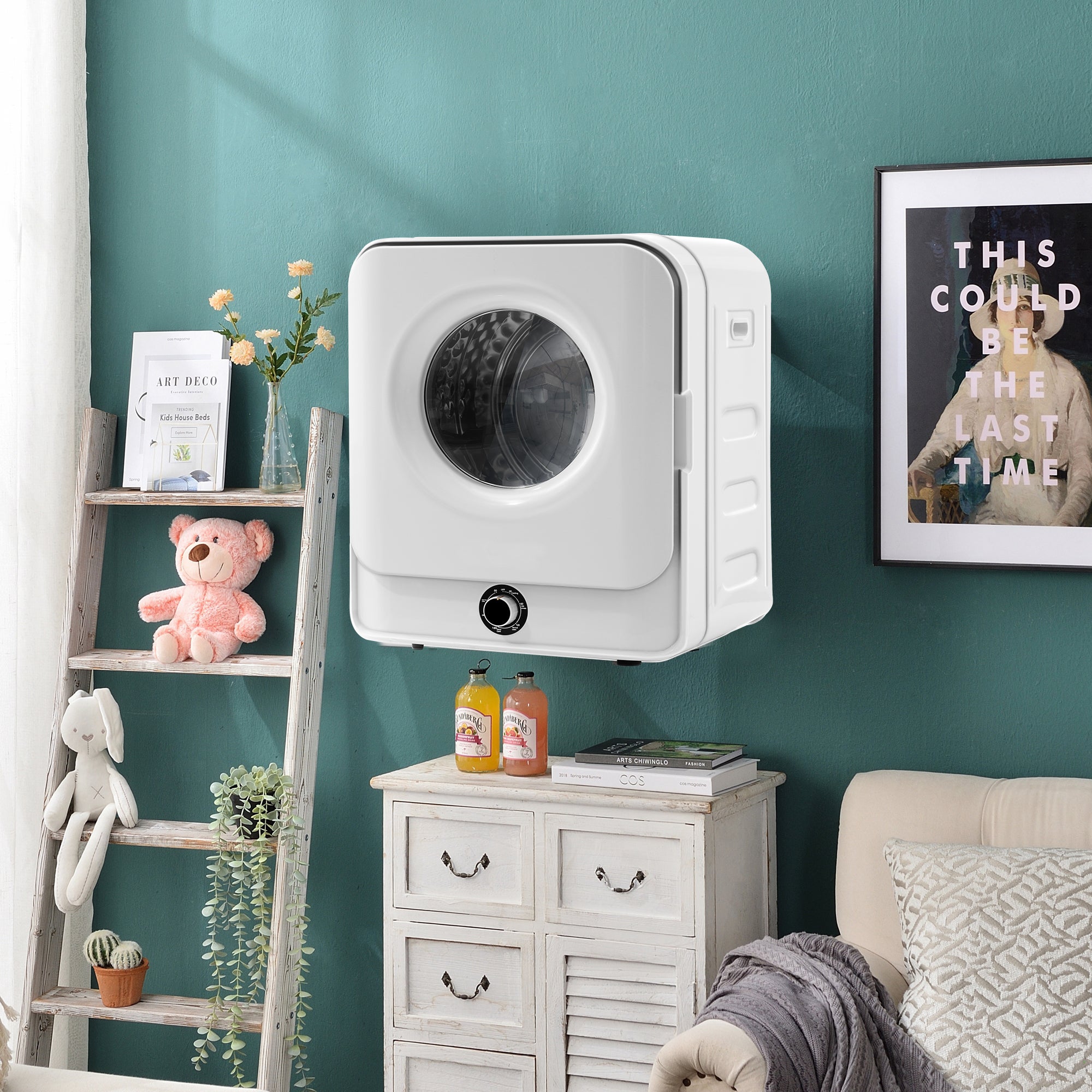 Sèche-linge ventilé 3kg (réel 4,5kg, acier inoxydable) : 830W, filtration multiple, 5 programmes, anti-surchauffe, montage mural possible - 8