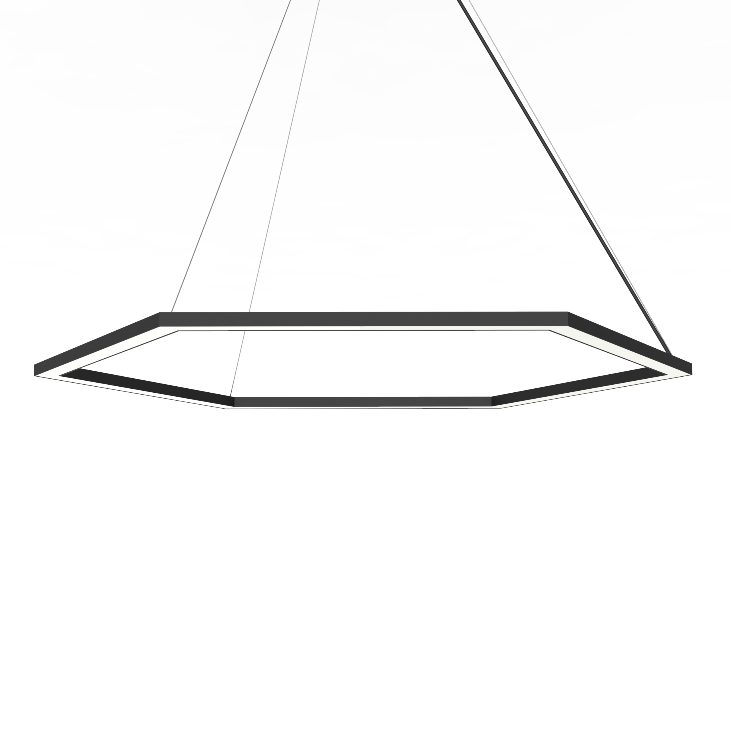 Lumicom | esagono 1x lámpara pendiente, strip led, 52w/m, 4000k, metal, negro, ø90cm