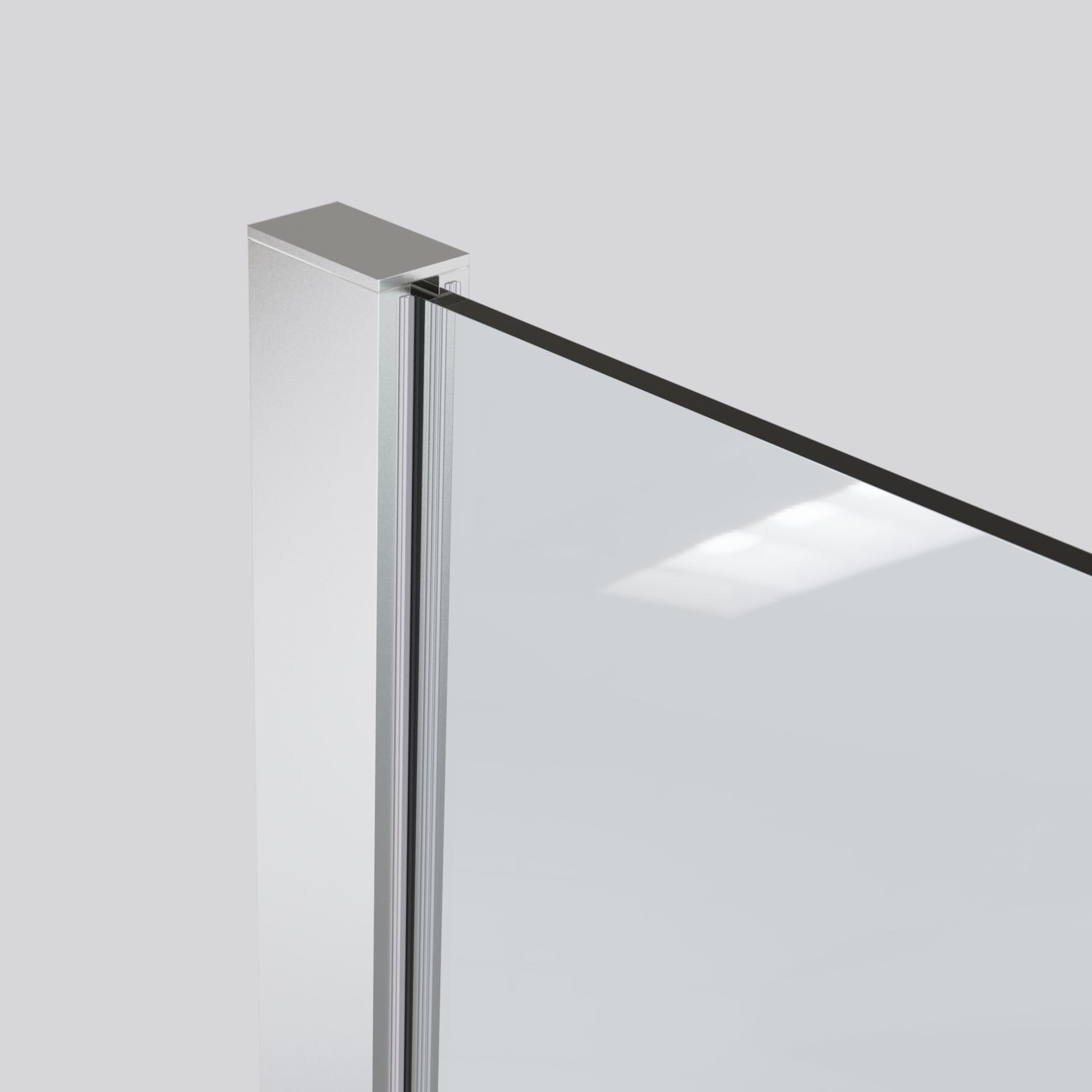 Mampara de ducha fija 90 cm transparente cromo antical 8mm 200 cm alto - 6