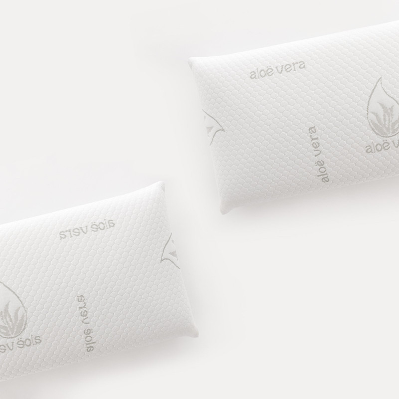 Dream&co, set 2 almohadas viscoelasticas premium 100 cm, firmeza media, ergonómica y adaptable