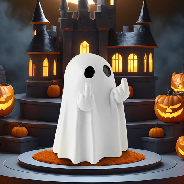 Estatueta fantasma de Halloween peça Estatueta fantasma assustadora em resina ornamentos fantasmas divertidos e fofos adequados como decoração de Ha