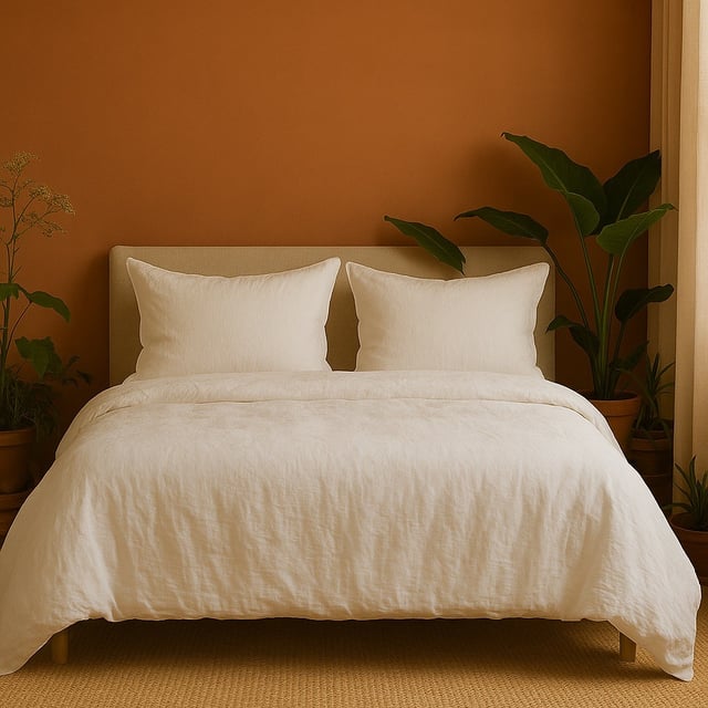 Parure de Lit en Gaze de Coton 240 x 220 cm - Blanc