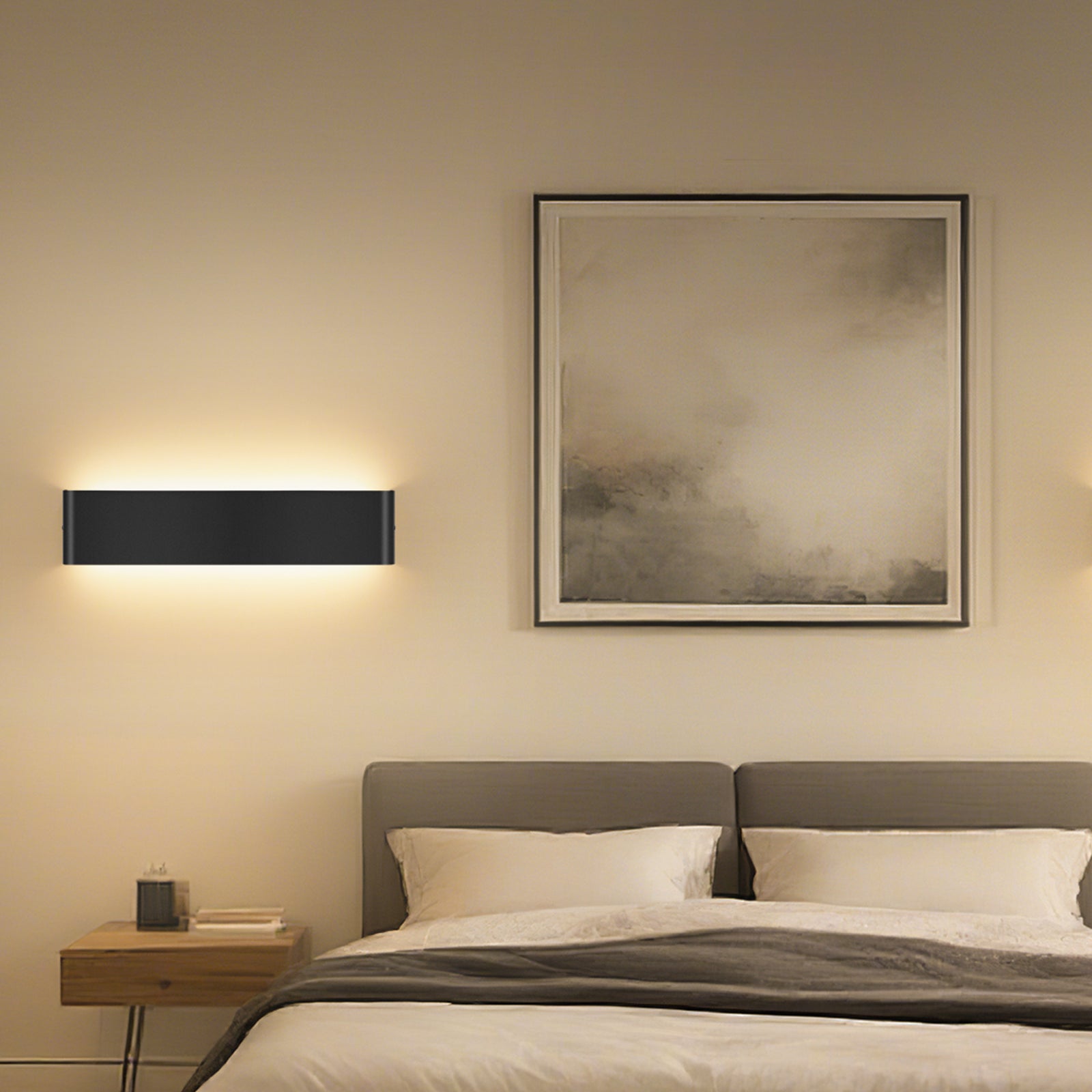 LOVHAUS Kinkiet LED 40CM 18W | Zewnętrzny i Wewnętrzny | IP65 Wodoodporny | Bez Migotania | Miękkie Światło do Pokoju, Czarne