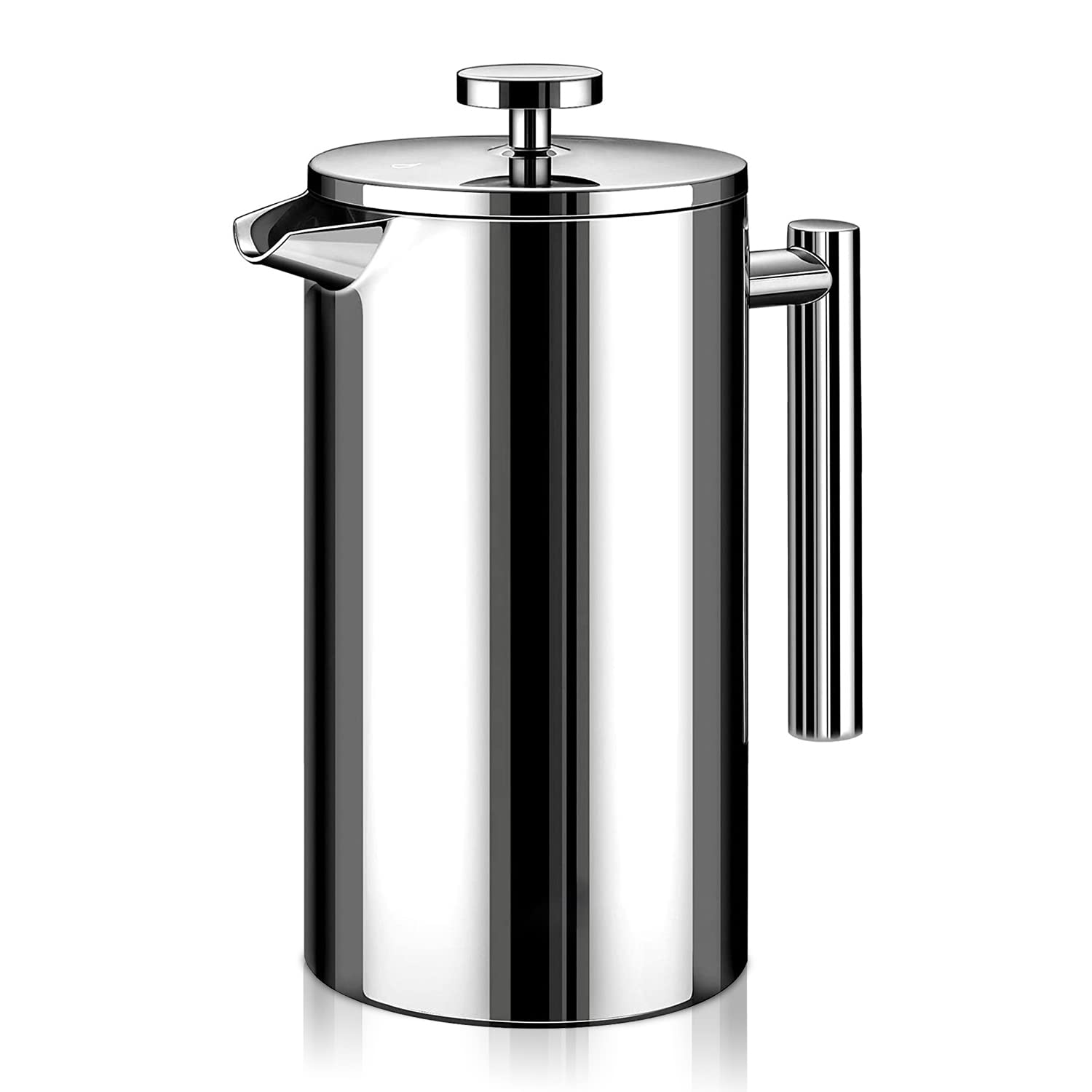 Inter-New  Cafetera De Prensa Francesa De 1000 Ml, Doble Aislamiento, Acero Inoxidable 304, Resistente A La Corrosión, Apta Para Lavavajillas. Acero Inoxidable, Leroy Merlin