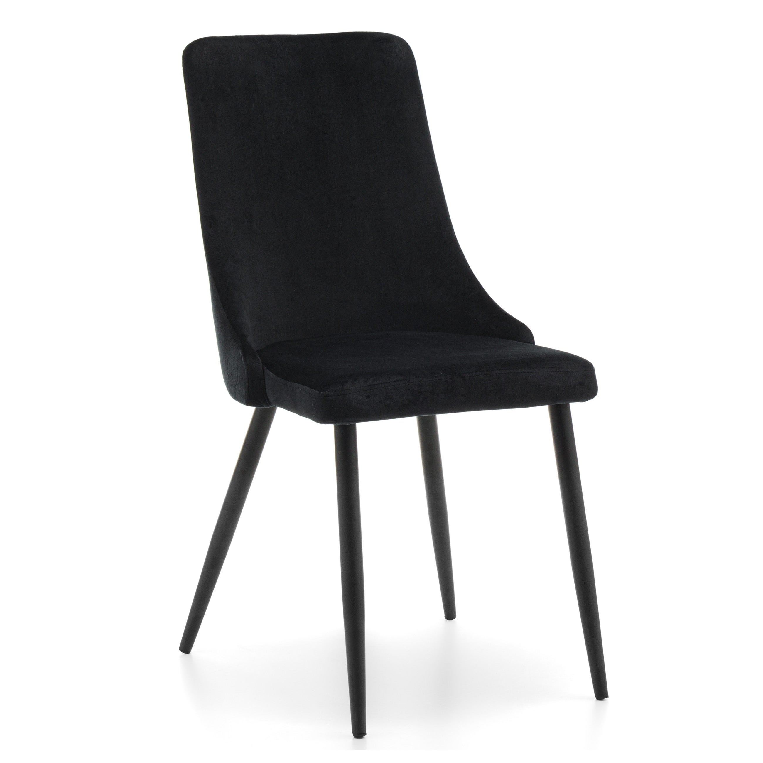 Krzesło tapicerowane welurowe aksamit UNO czarne