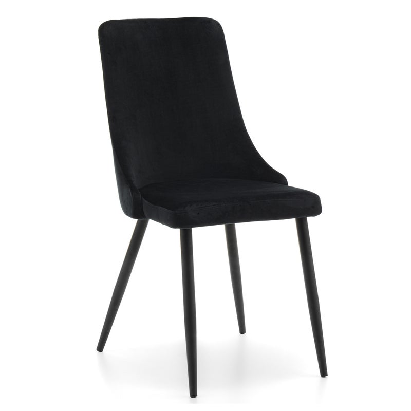 Krzesło tapicerowane welurowe aksamit UNO czarne