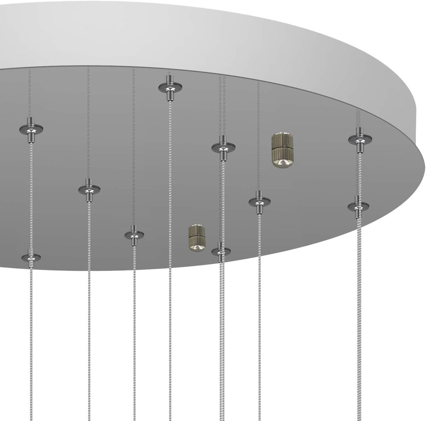 NETTLIFE Nowoczesny Żyrandol na Schody 15 Szklanych Kul, Lampa Wisząca Regulowana 3.2m, Loft Dymno-szary - 5