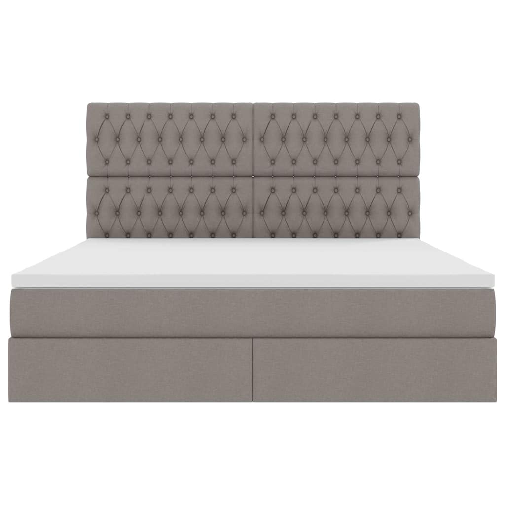 Lit avec rangement et matelas en tissu taupe pour la chambre, 160 × 200 cm - 7