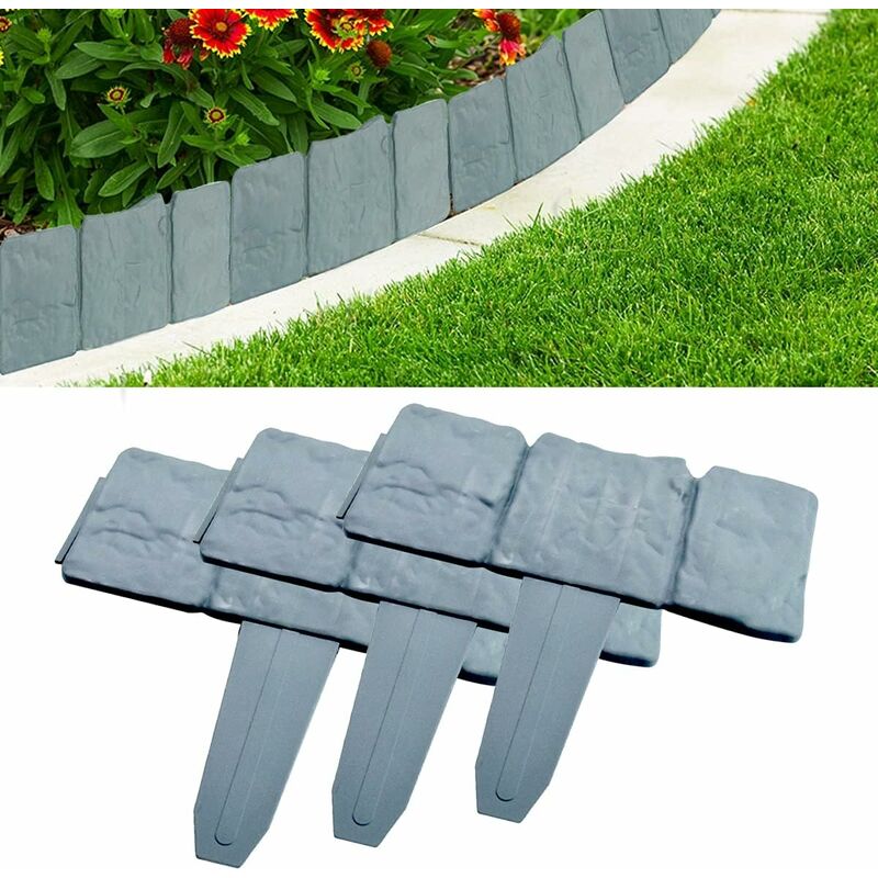 Bordure De Jardin Flexible 10 M - Noir, 4 Cm De Haut - Avec 30 Piquets Inclus - Pour Délimiter Pelouse, Parterres, Allées - 8