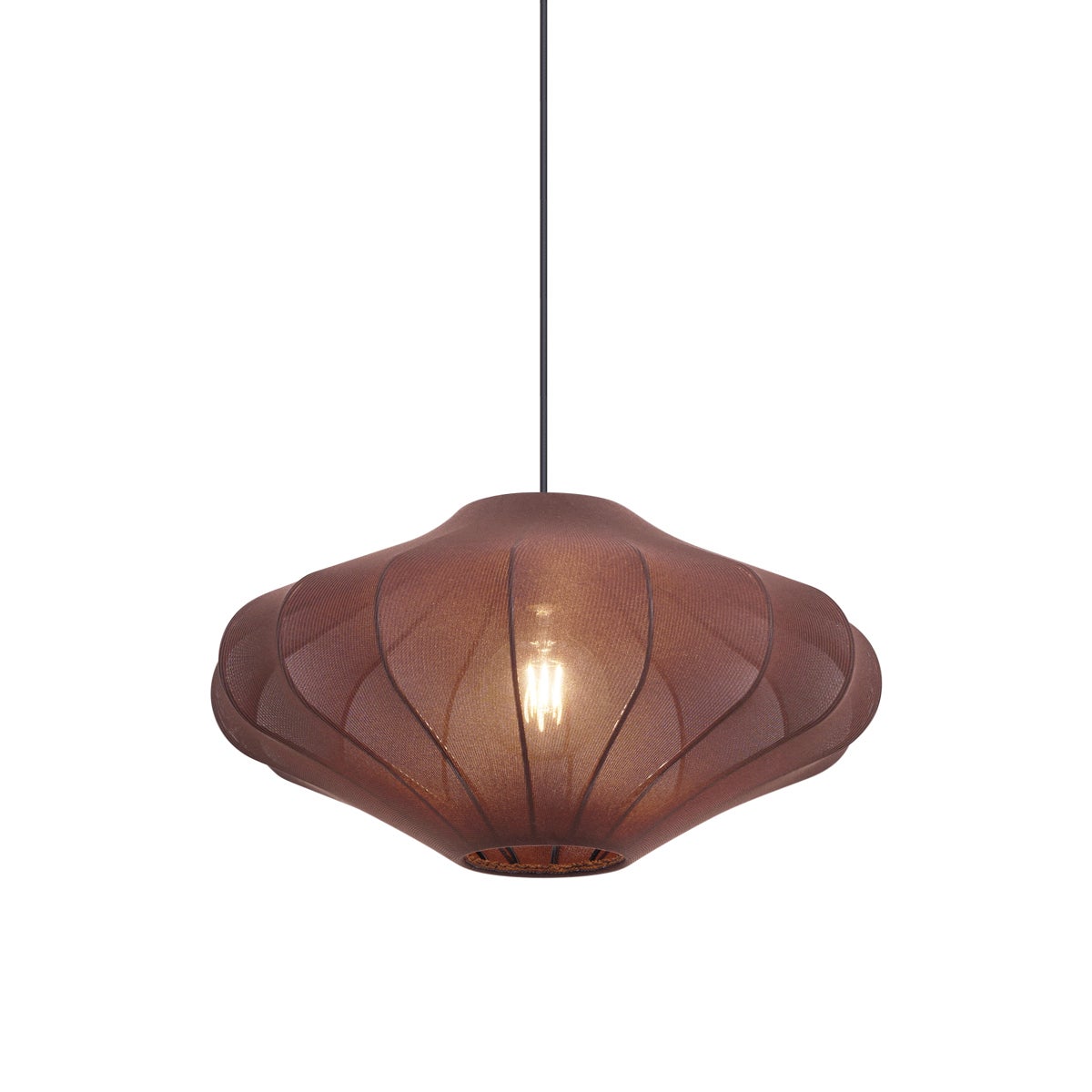 Qazqa designerski lampa wisząca - Plu - brązowy, okrągły, max. 15w, kompatybilny z żarówką LED, e27, 50cm oświetlenie wewnętrzne