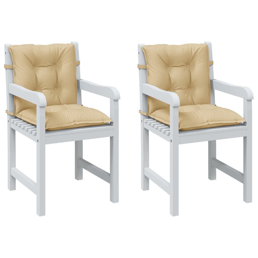 Cuscini per sedia schienale basso 2 unità tessuto beige melange 100x50x7 cm - COMFORTXL - 2