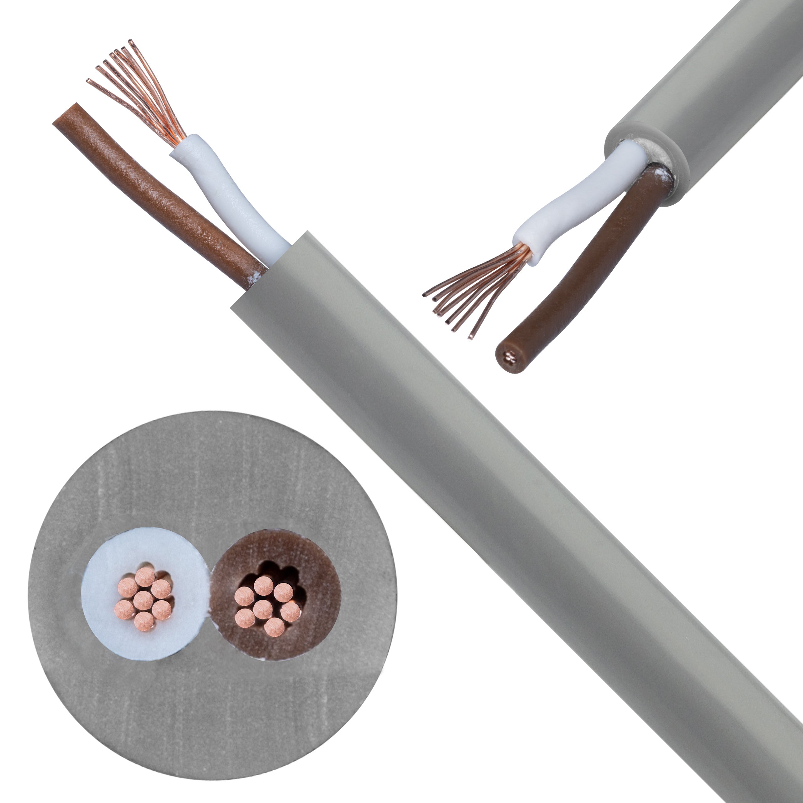 Kabel sterowniczy ELITRONIC LIYY 2x0,25mm2 szary 250/500V olejoodporny linka TKD 100m