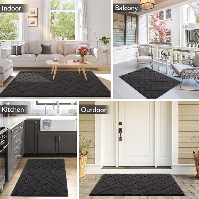 Zerbino Antiscivolo 40x60 Cm - Lavabile In Lavatrice, Assorbente Per Esterno E Interno, Ingresso E Corridoio, Impermeabile, Facile Da Pulire