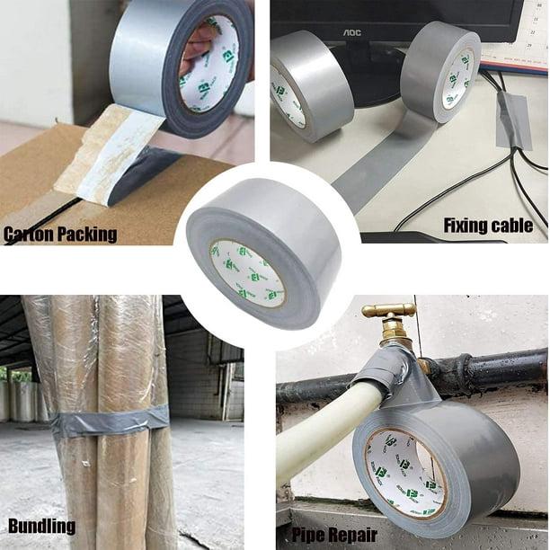 Nastro adesivo grigio, nastro adesivo rinforzato, 3 rotoli da 10 mm x 100 m per lavori di riparazione, fissaggio, sigillatura, etichettatura e ristrut - 3