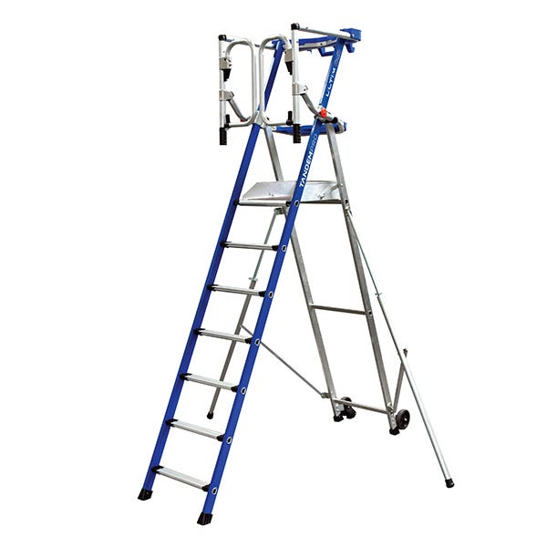 Escabeau PIRL Garde-corps articulé Hauteur max de travail