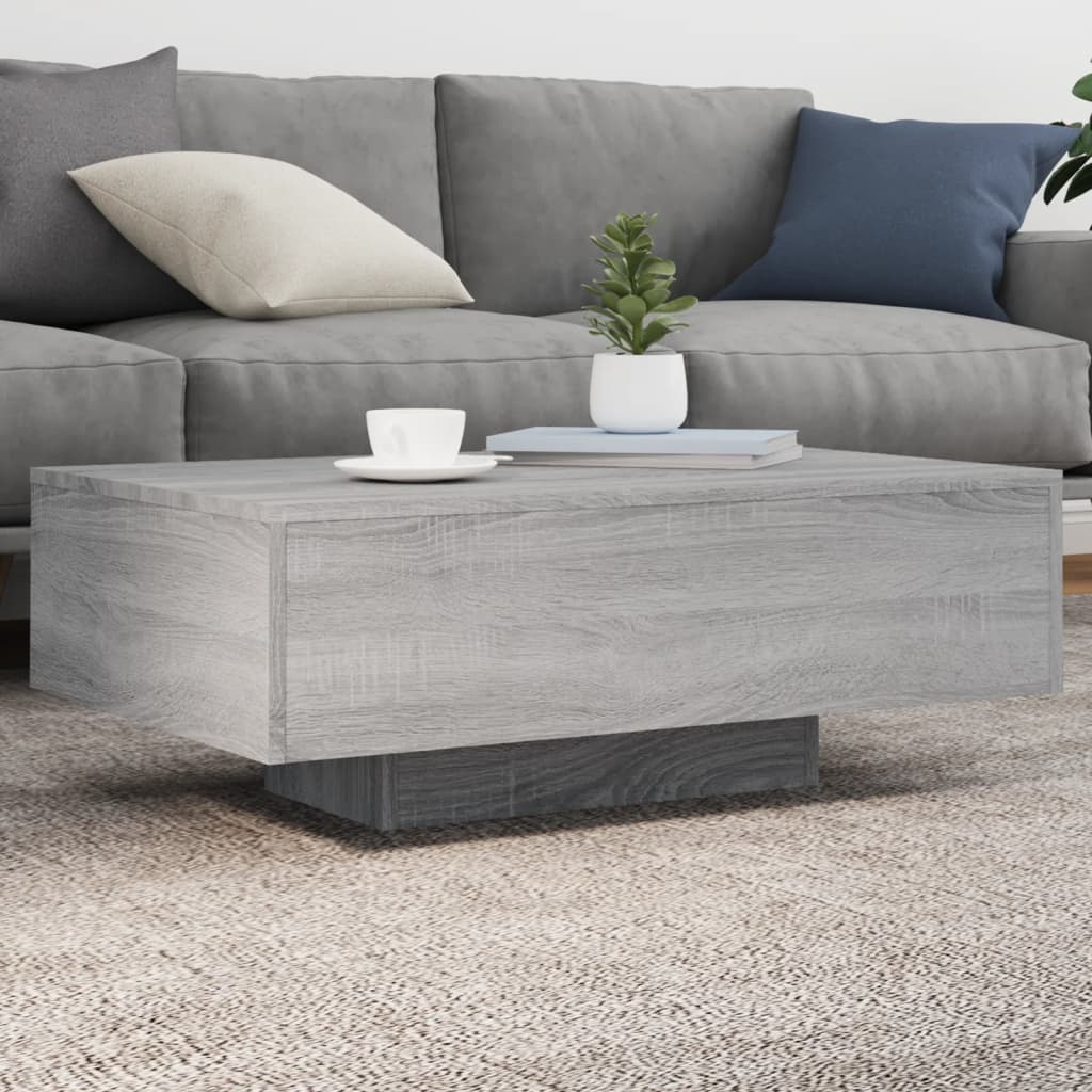 vidaXL Table basse avec lumières LED gris béton 85x55x31 cm - Table basse - Rue du Commerce vidaXL Table basse avec lumières LED gris béton 85x55x31 cm - Table basse - Rue du Commerce