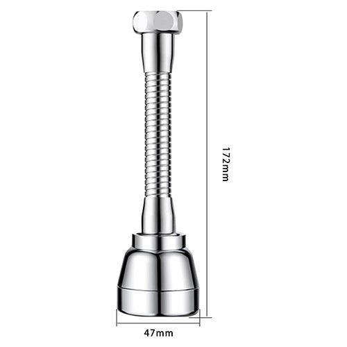Przedłużka do kranu kuchennego (1 szt.), uniwersalna mosiężna przedłużka do kranu umywalkowego o długości 172 mm, elastyczna bateria kuchenna 360°, tr - 2