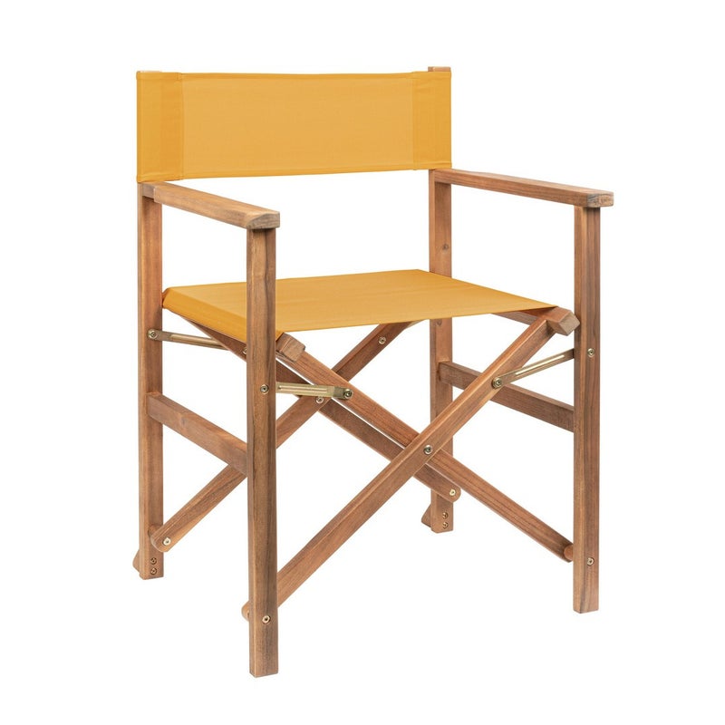 Fotel reżyserski do użytku na zewnątrz z drewna akacjowego i poliestru, żółty