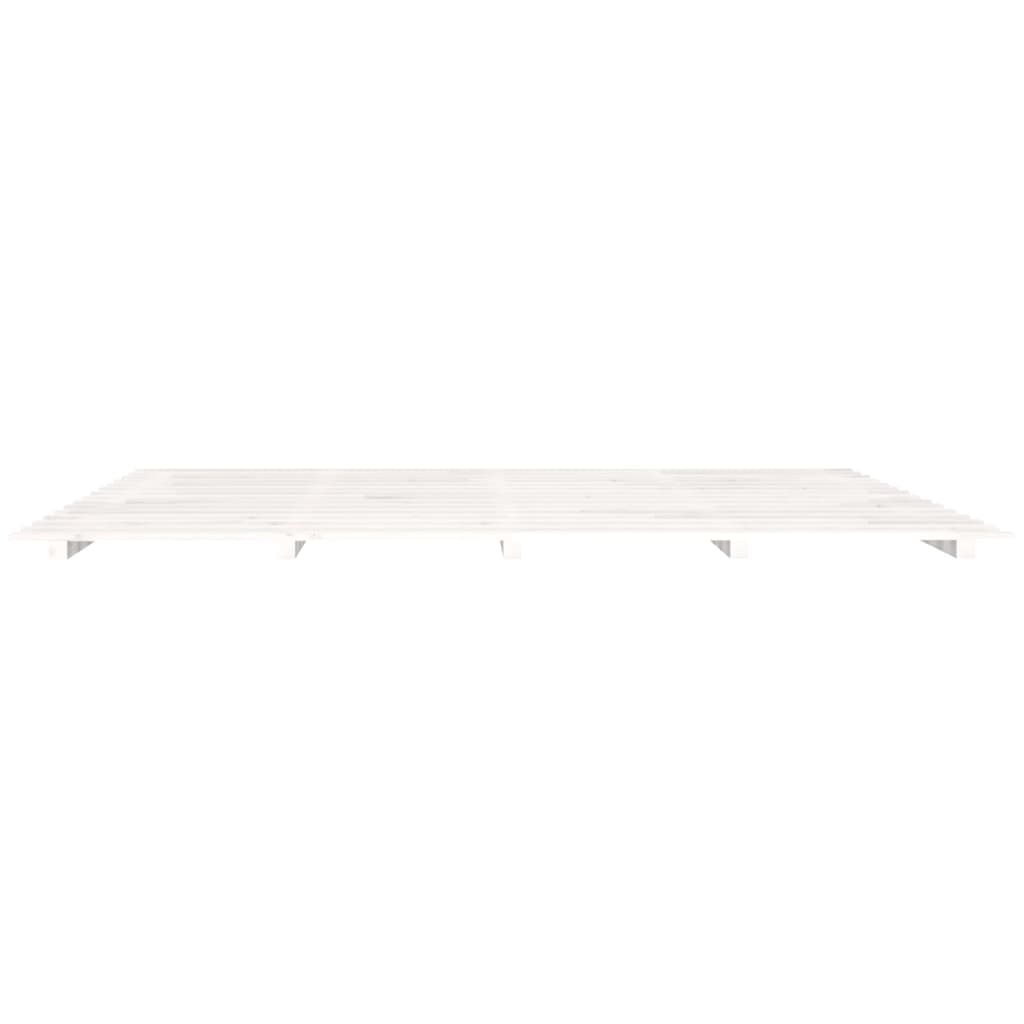 Cadre de lit blanc 180x200 bois de pin massif - 5
