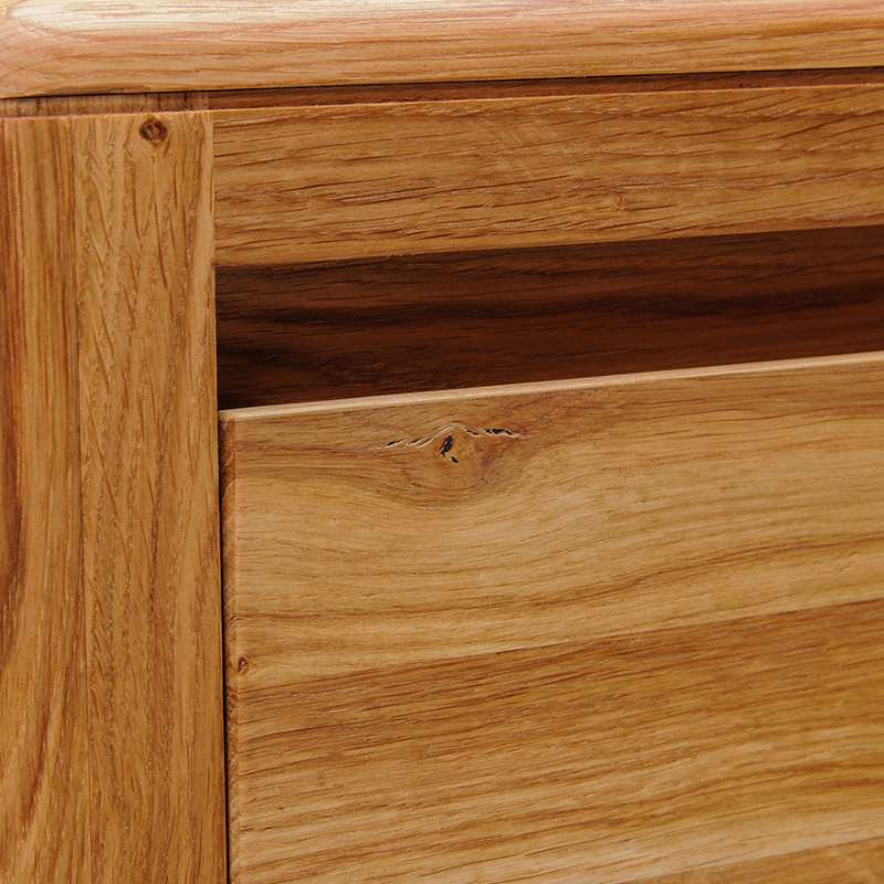 Table de chevet chêne massif avec tiroir et porte pour rangement 30cm JONAS - L 30 x l 30 x H 60 cm - Kayu Meuble - 5