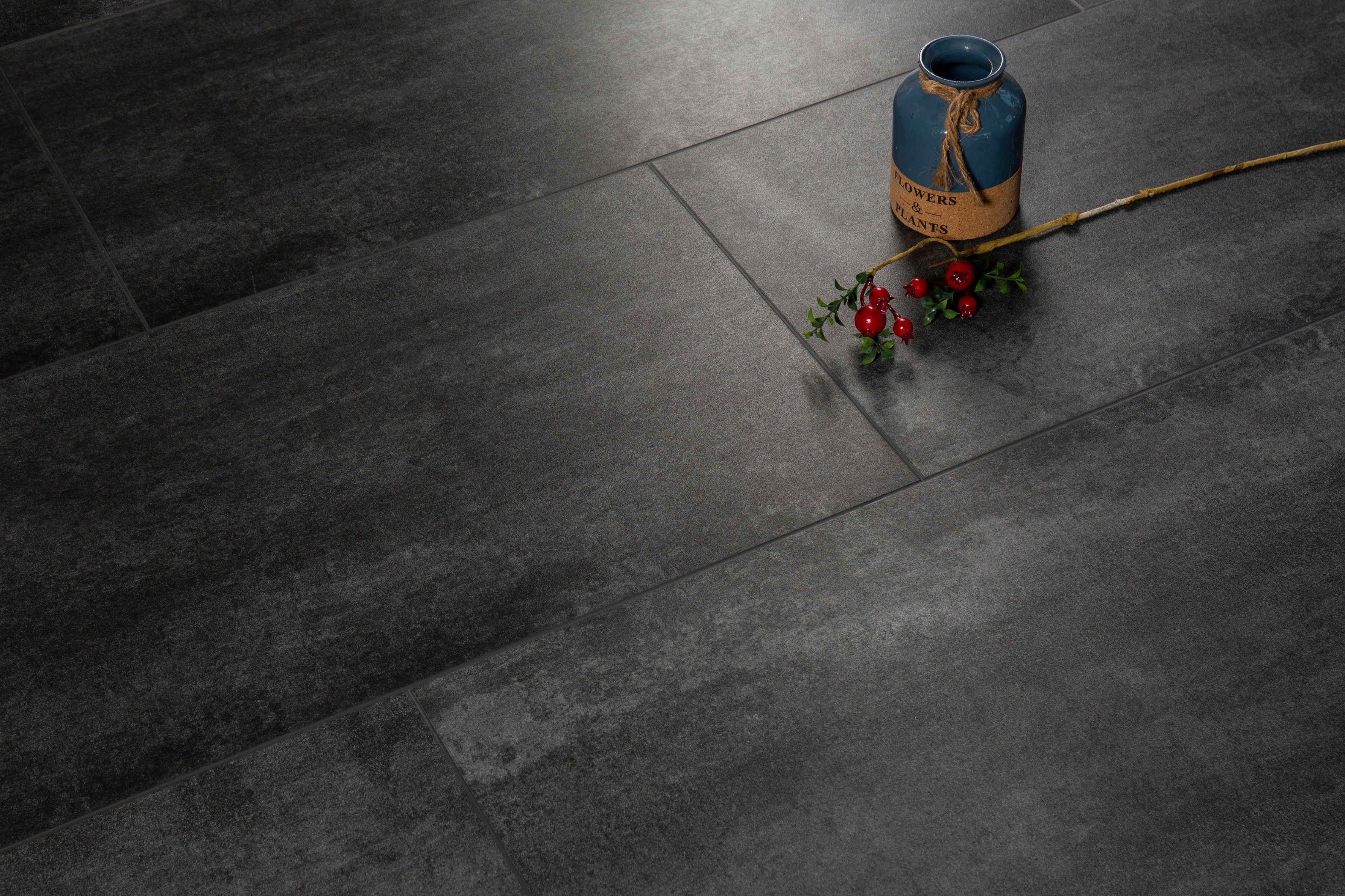 CONTESSE - Dalle PVC Clipsable - DALLE AVEC JOINT LYON - Ep. 5,5 mm - béton - Plinthe ASSORTI - SIR2756 - 3