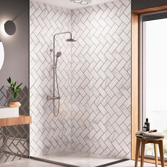 Carrelage Mural Décoratif Brillant CERAGNI CARRARA BISEAUTÉ Metro Blanc M10x20 (carton avec 38 unités = 0,76 m2)