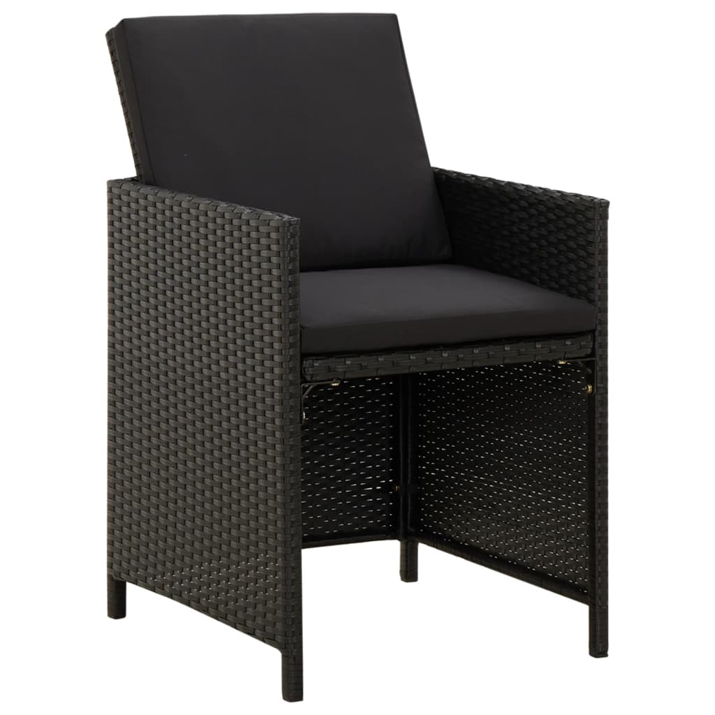 Maison Exclusive - Set da Pranzo da Giardino 9 pz con Cuscini Nero in Polyrattan - 4
