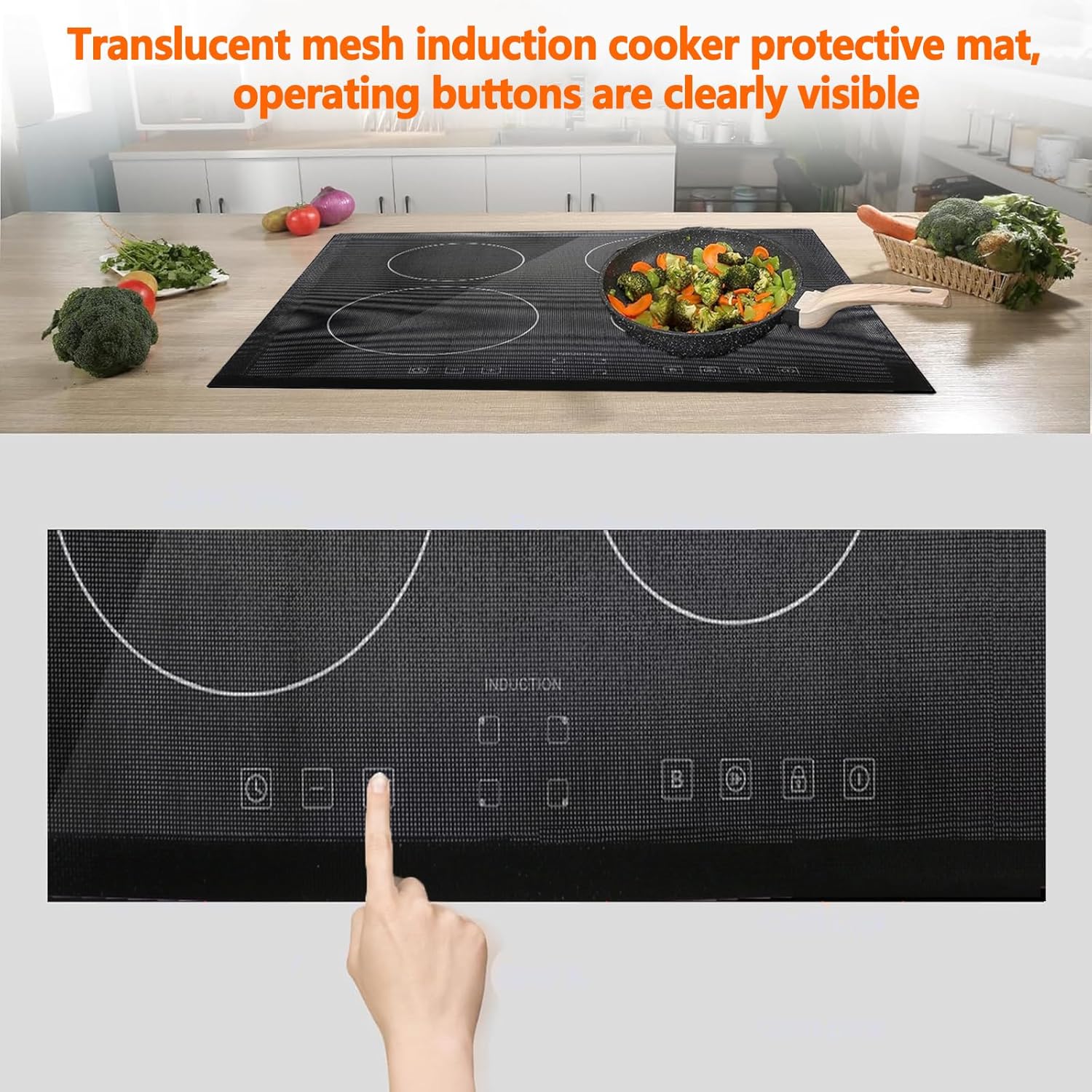 60x52cm Tapis de Protection Plaque Induction Protege Plaque Induction Silicone Protection Plaque de Cuisson Induction (Magnétique) Tapis de Cuisson - 3