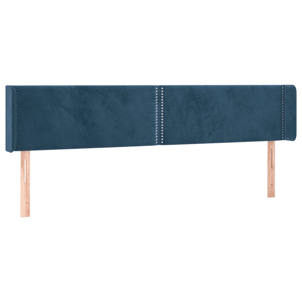 Maison Exclusive - Tête de lit avec oreilles Bleu foncé 203x16x78/88 cm Velours - 2