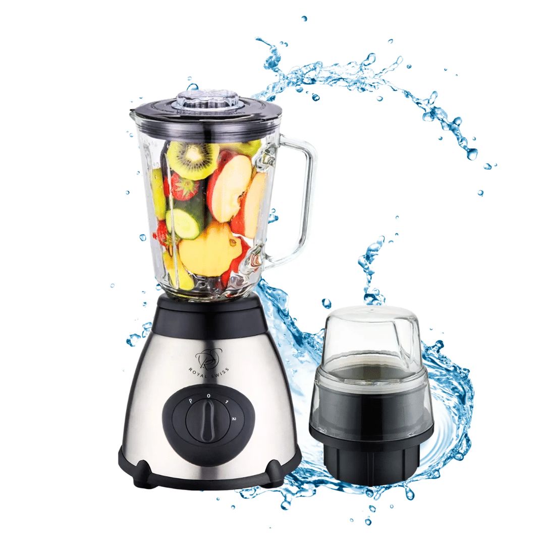 Licuadora y Molinillo con vaso de vidrio / 1000w/ Royal Swiss / Cuchillas de acero inox de 6 hojas / Base INOX | Leroy Merlin