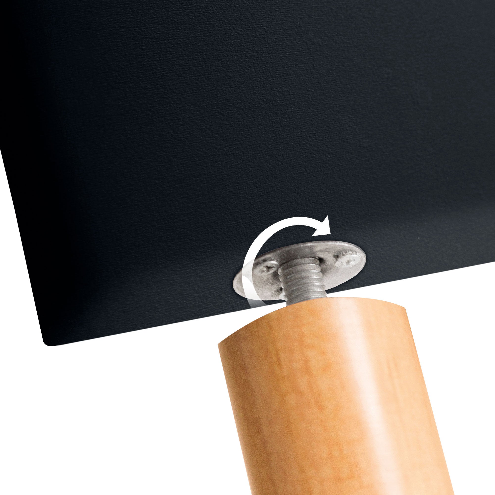 DHOME Testiera in Velluto Liscio con Gambe Camera da letto Imbottita con Testiera Imbottita Moderna di Fascia Alta (Nero, 135x105cm) - 4