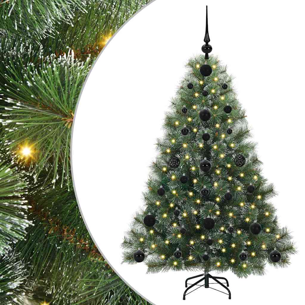 Sztuczna choinka z 150 diodami LED Zielony 120 cm PE i PVC