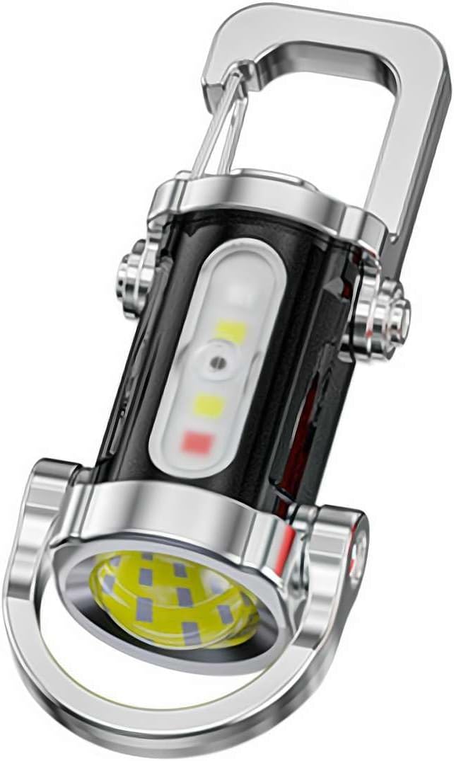 Mini latarka LED z podświetleniem, przenośna latarka z możliwością ładowania, idealna na kemping i polowanie