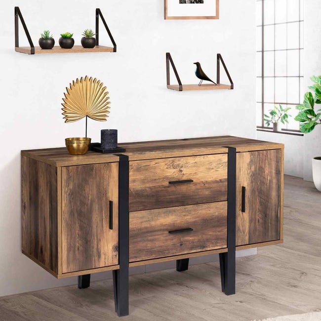 Buffet bas 105 cm AUSTRIA bois pied épingle | Leroy Merlin