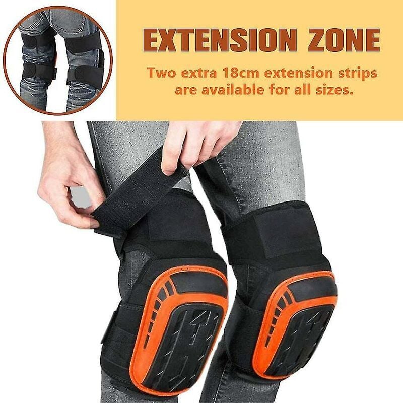 Joelheiras de trabalho, joelheiras profissionais, equipadas com tiras fortes e antiderrapantes para fornecer proteção - 5