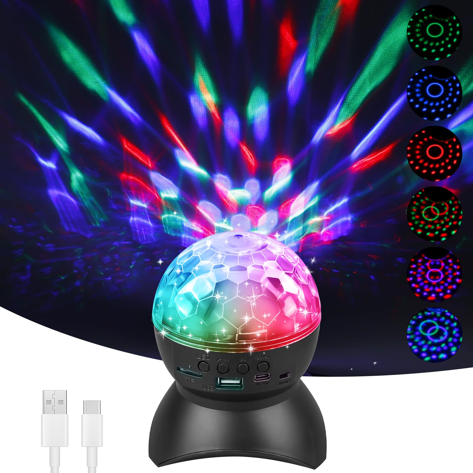 Effets de scène,YSH boule Disco Lumière Laser RVB Projecteur sonore Lumières de Fête DJ Effet D
