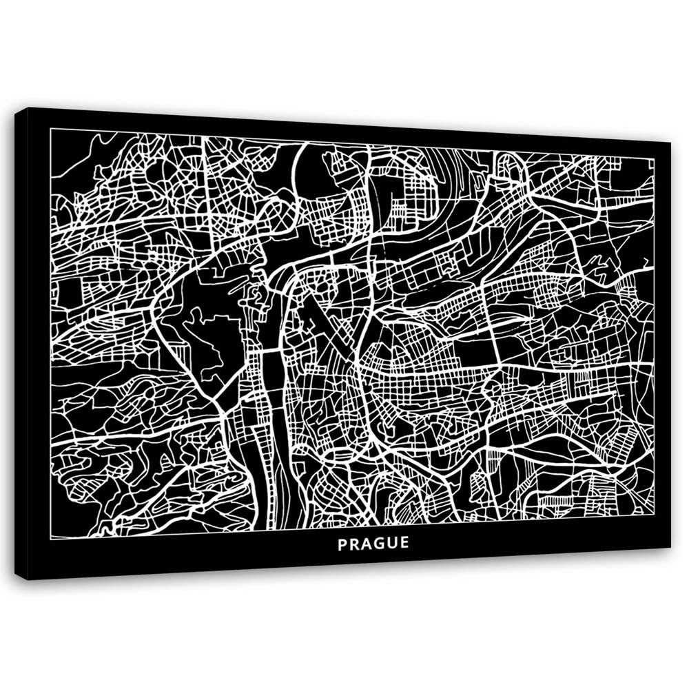 Obraz na płótnie, Praga - plan miasta 100x70