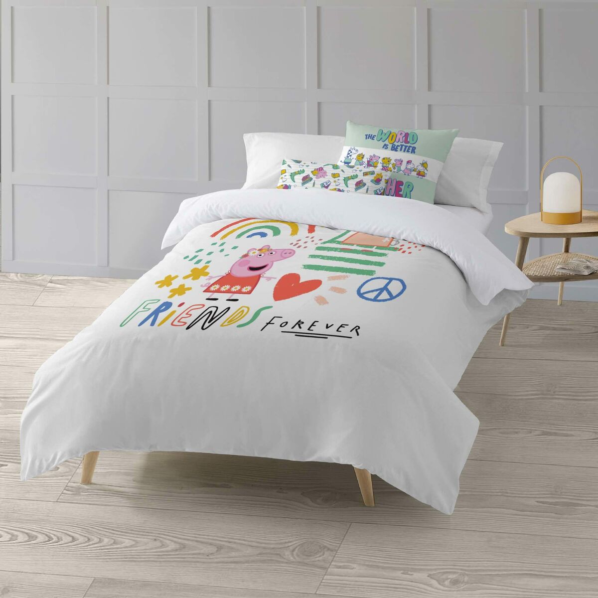 Funda nórdica peppa pig together multicolor 175 hilos 140 x 200 cm
