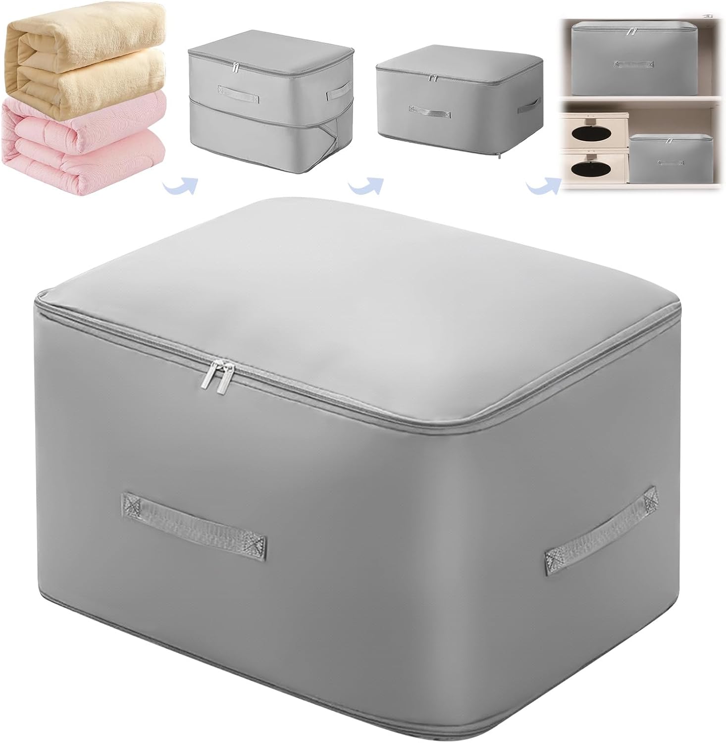 Oszczędzający miejsce, samokompresujący się organizer, ultrakompaktowy, składany organizer o dużej wytrzymałości (54 x 42 x 60 cm)