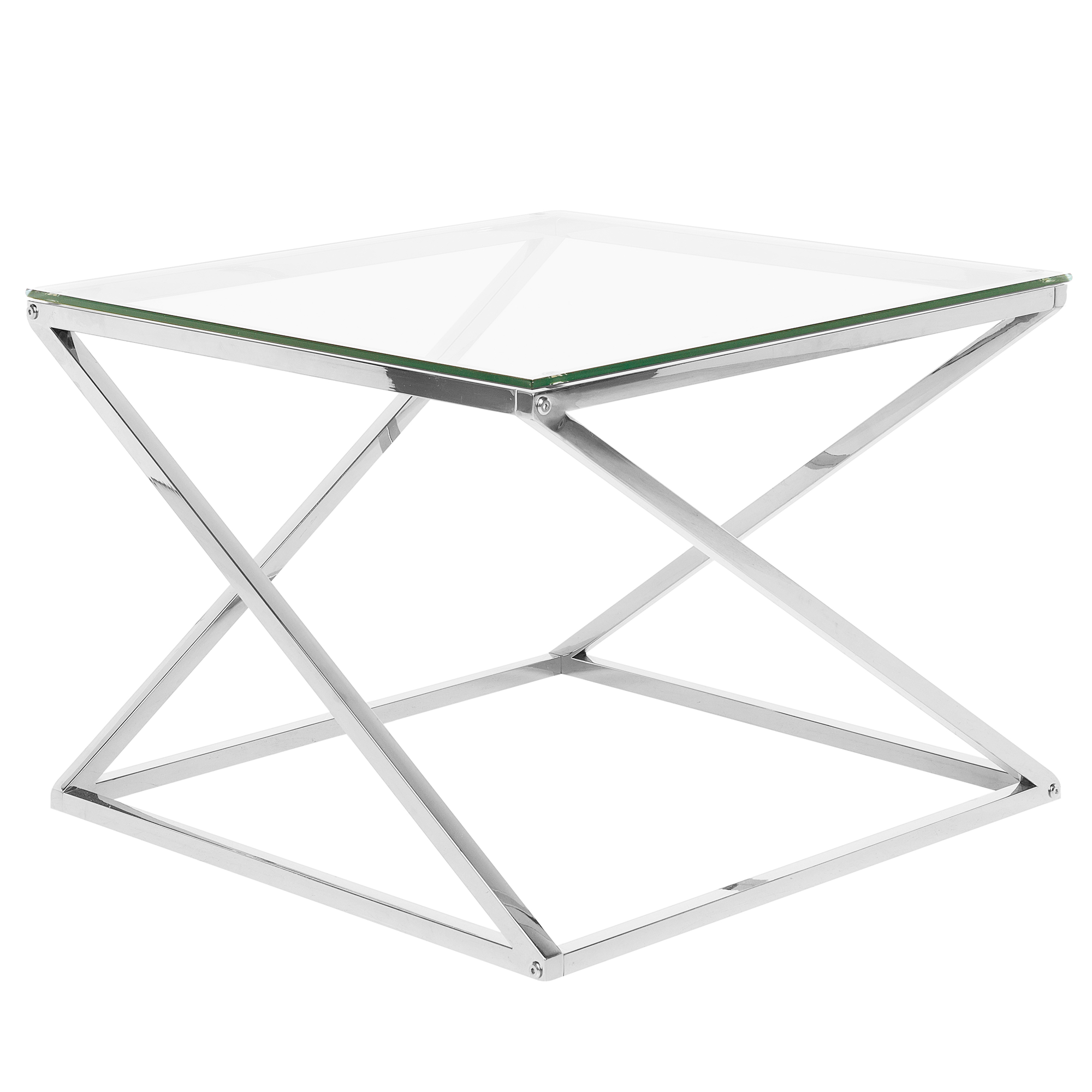 Beliani Mesa De Centro Beverly Vidrio Plateado , Leroy Merlin