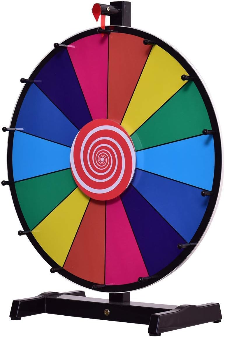 Roue de la Fortune 18 Pouces avec Trépied 14 Slot Roue de Loterie avec Stylo Effaçable - 4