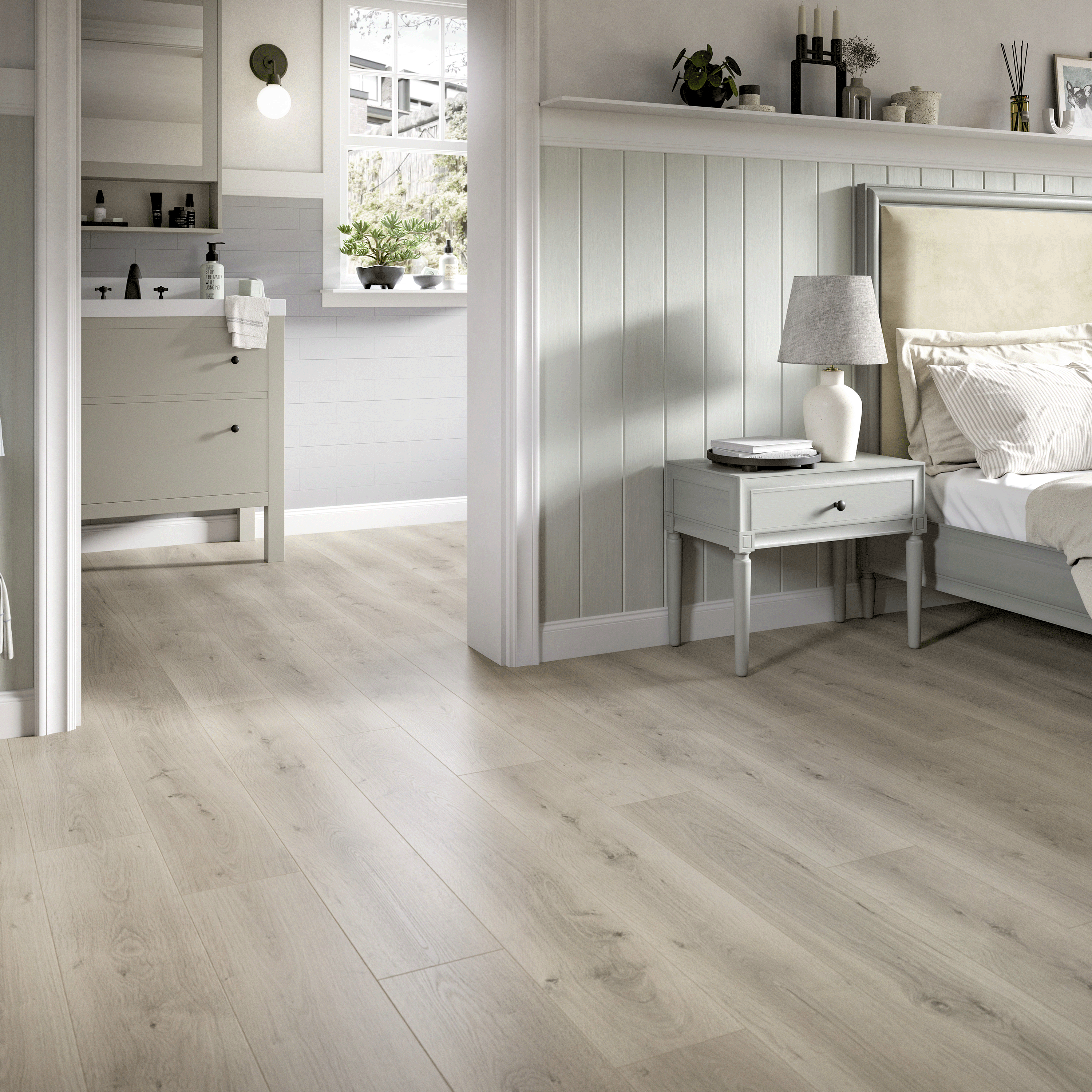 EGGER Podłogi laminowane NatureSense Aqua EL2112 Dąb Pinot jasnoszary 1292 x 193 x 8mm