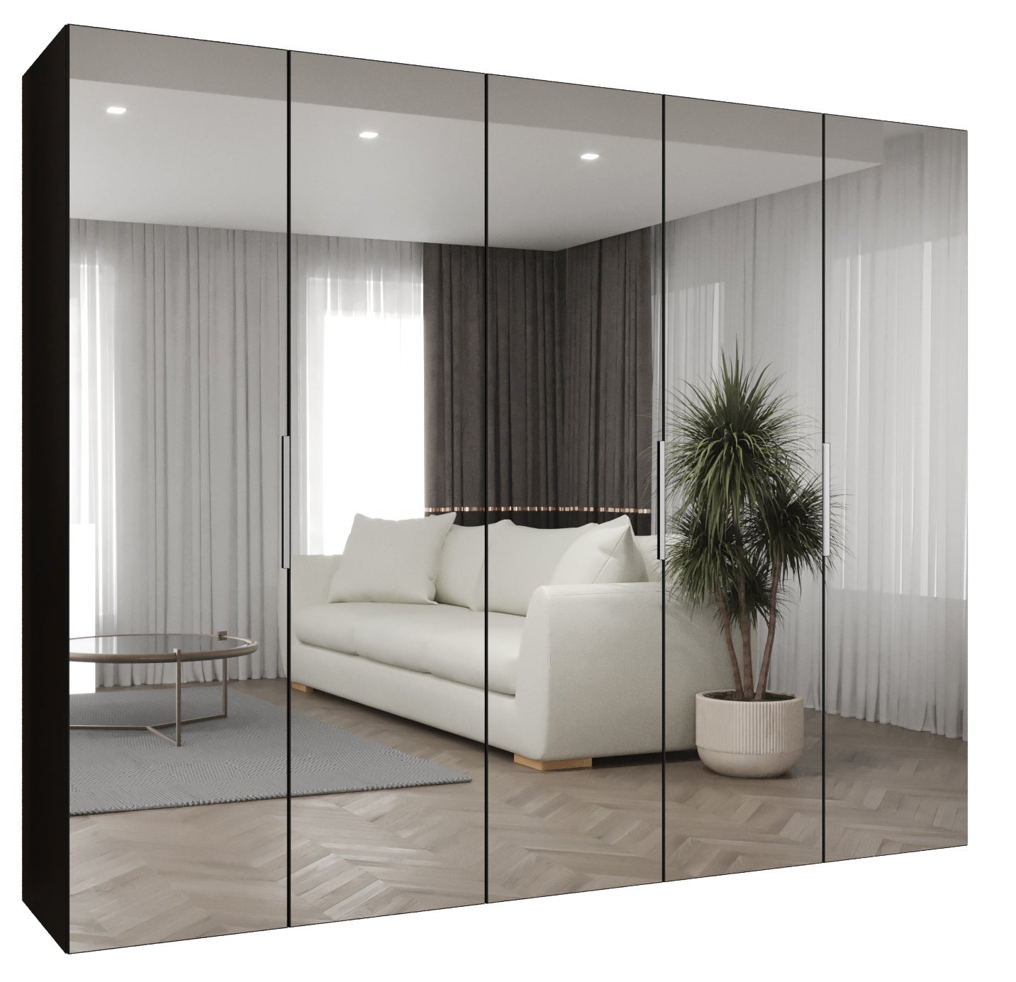 Szafa uchylna otwierana Marbella 3 250 x 52 x 202 cm czarny + u. kaszmir Abiks Meble