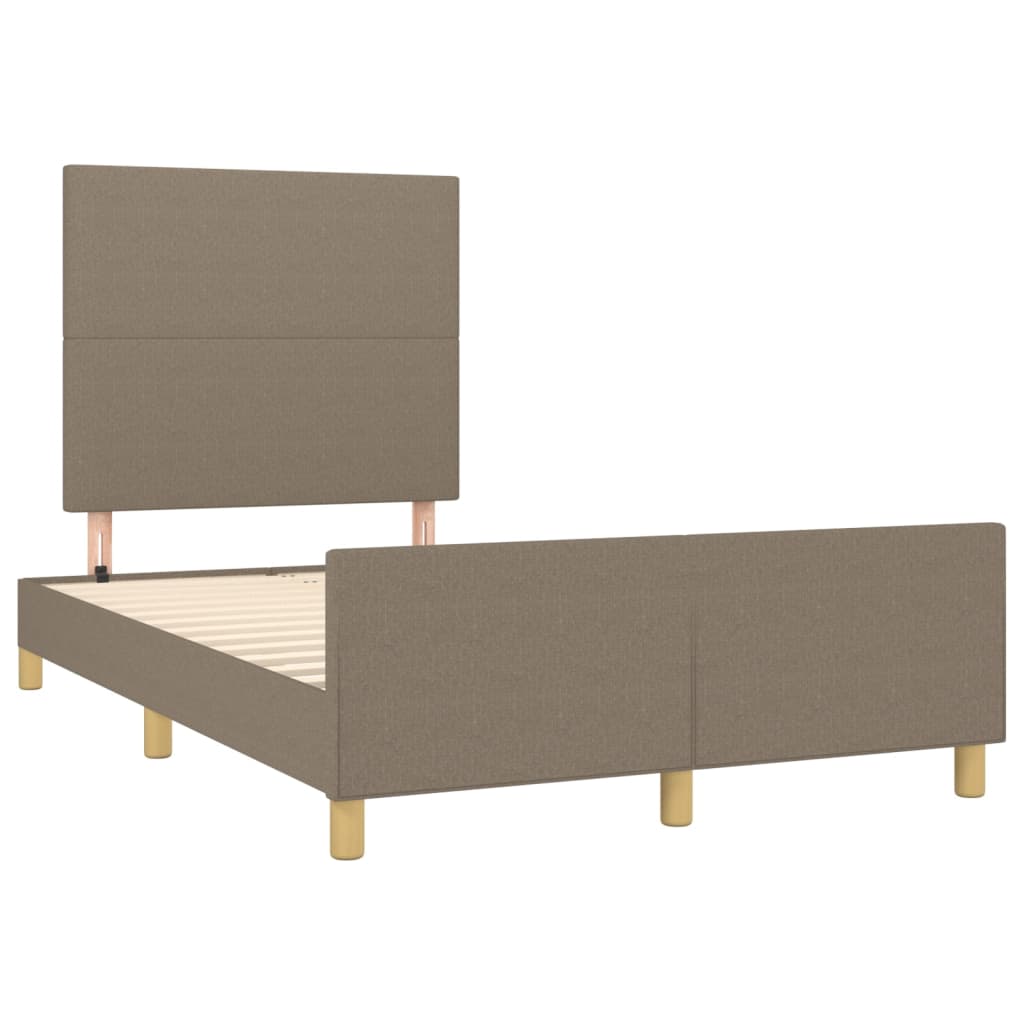 Cadre de lit sans matelas taupe 120 x 200 cm en tissu - 4